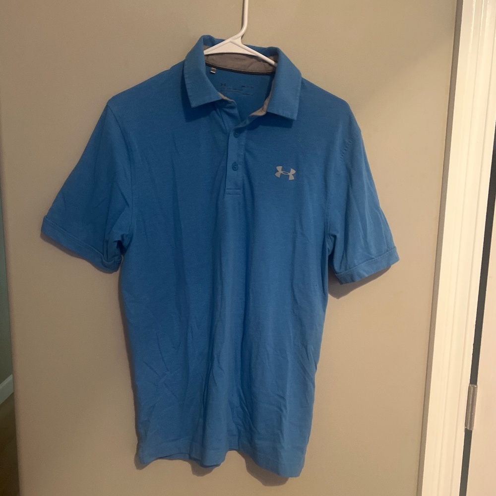 Men’s Under Armour Heat Gear Loose Fit Polo Blue Size Small